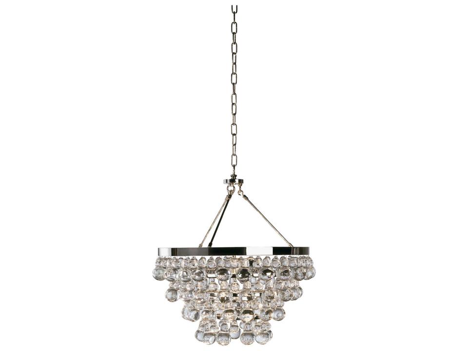 Bling 4-Light Chandelier in Polished Nickel with Lucite Glass Drops