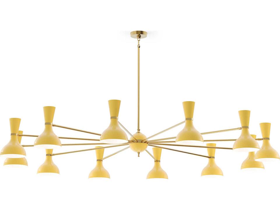 Clare 12-Light Chandelier in Metal with Mid-Century Modern Profile