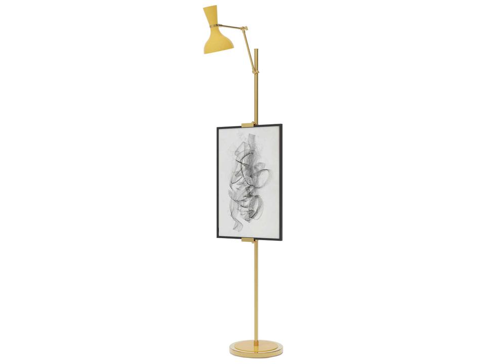 Clare Easel Floor Lamp with Adjustable Height and Dimmer
