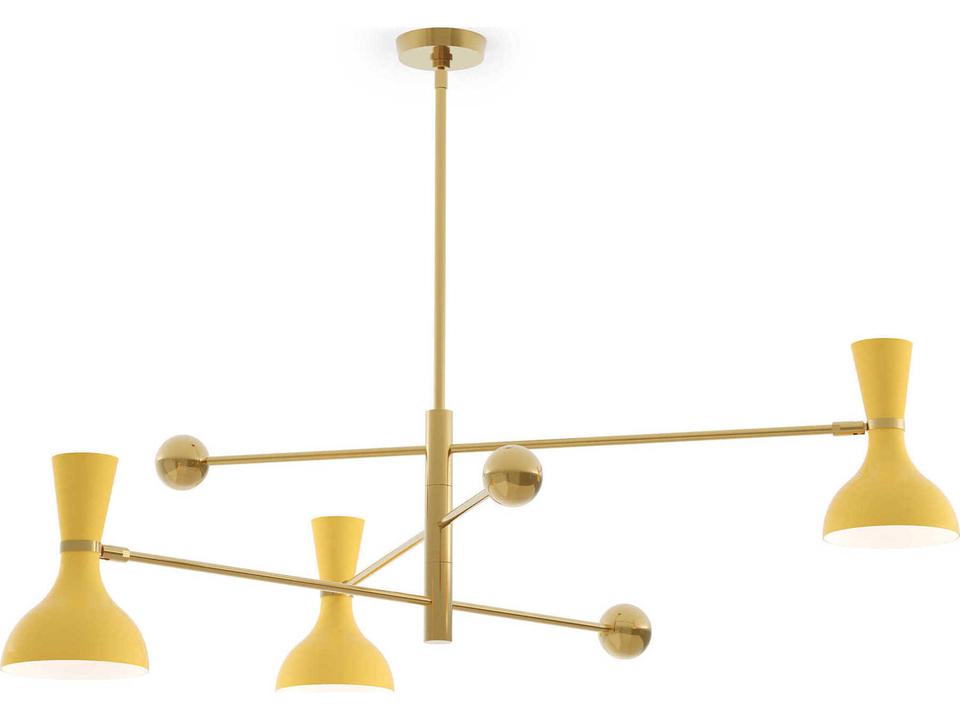 Clare 3 Light Midcentury Modern Chandelier With Painted Metal Shades