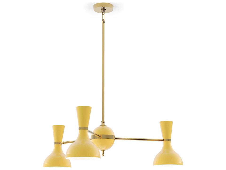 Clare 3-Light Chandelier in Modern Brass with Rotating Dome Shades