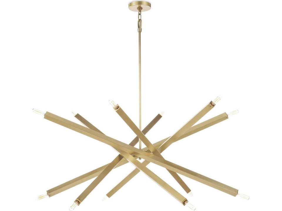 12-Light Viper Chandelier in Natural Brass