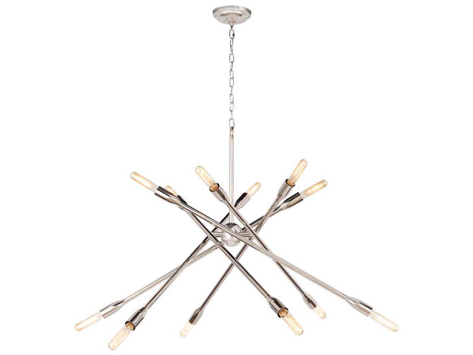 12-Light Cobra Sputnik Chandelier in Polished Nickel