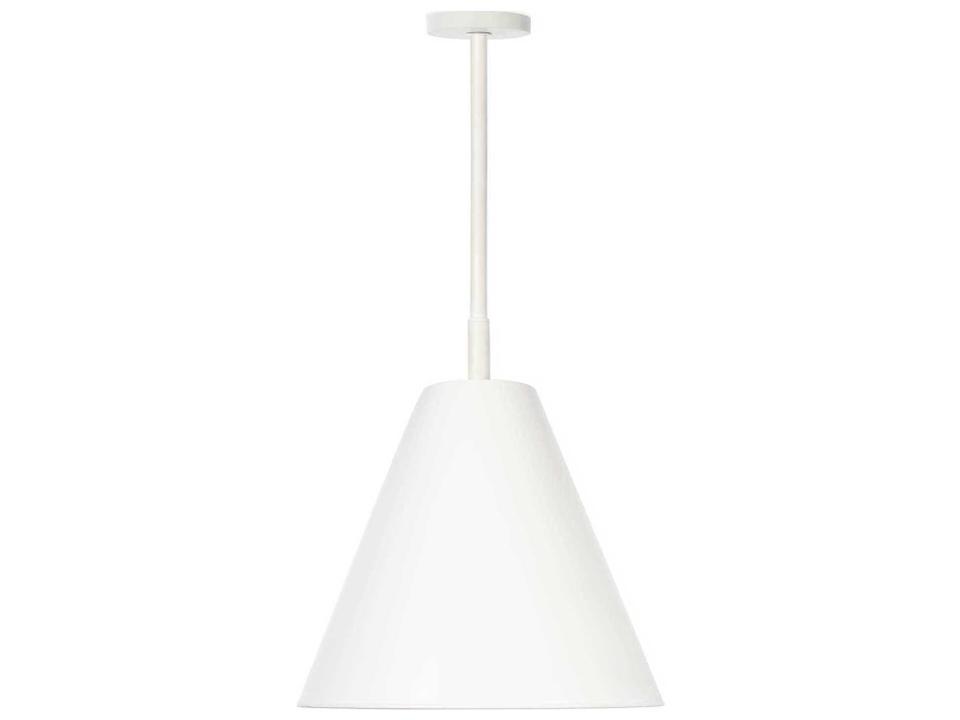 Bluff 1-Light Cone Outdoor Pendant in White