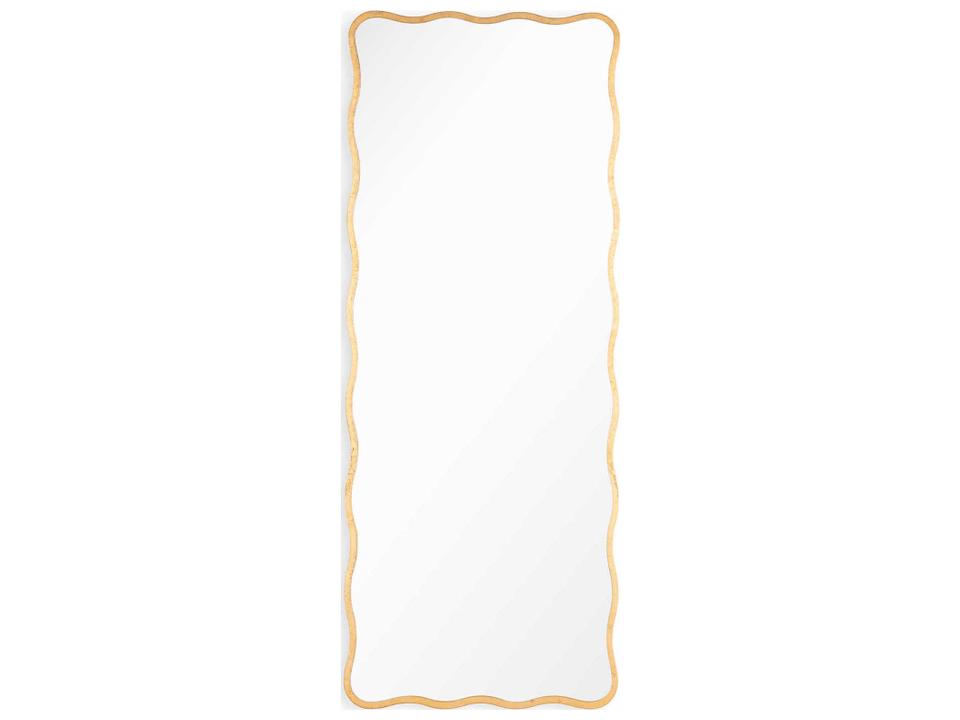 Candice Rectangular Floor Mirror in Gold Leaf