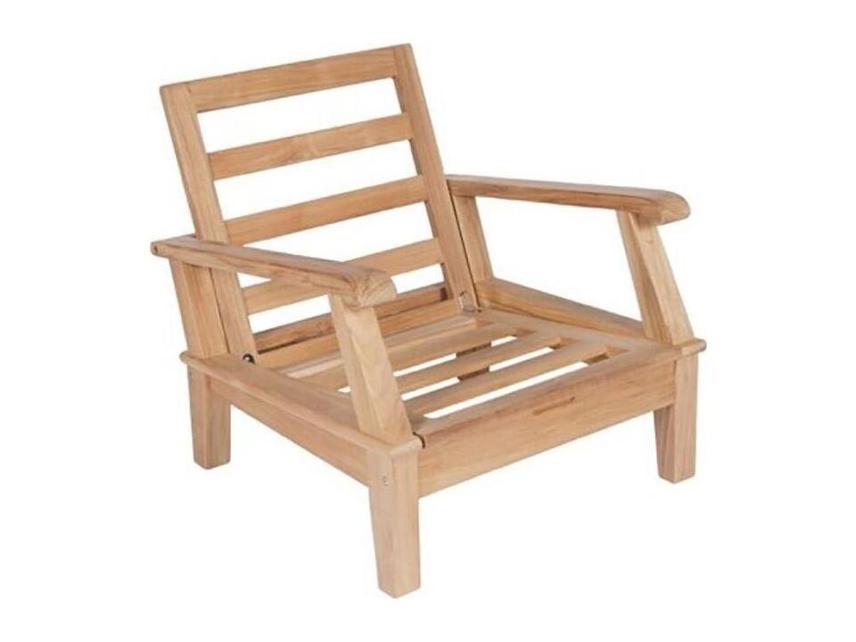 Miami 3-Position Reclining Teak Outdoor Lounge Chair Frame