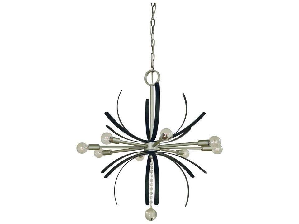 Victoria 8-Light Satin Pewter Matte Black Crystal Sputnik Chandelier