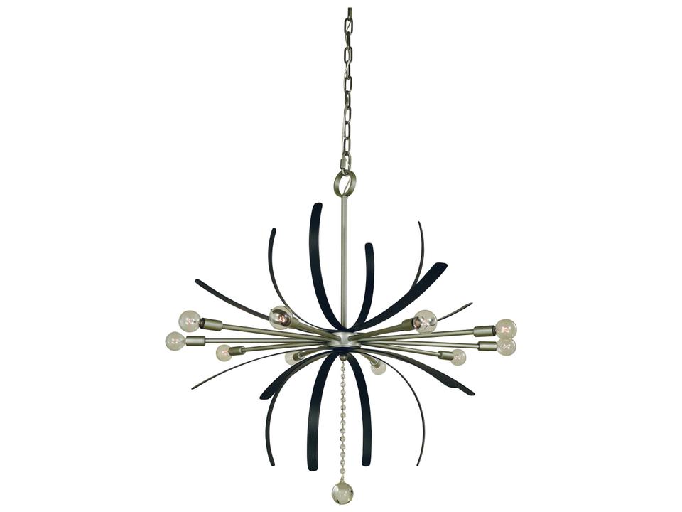 10-Light Victoria Sputnik Chandelier in Satin Pewter and Matte Black