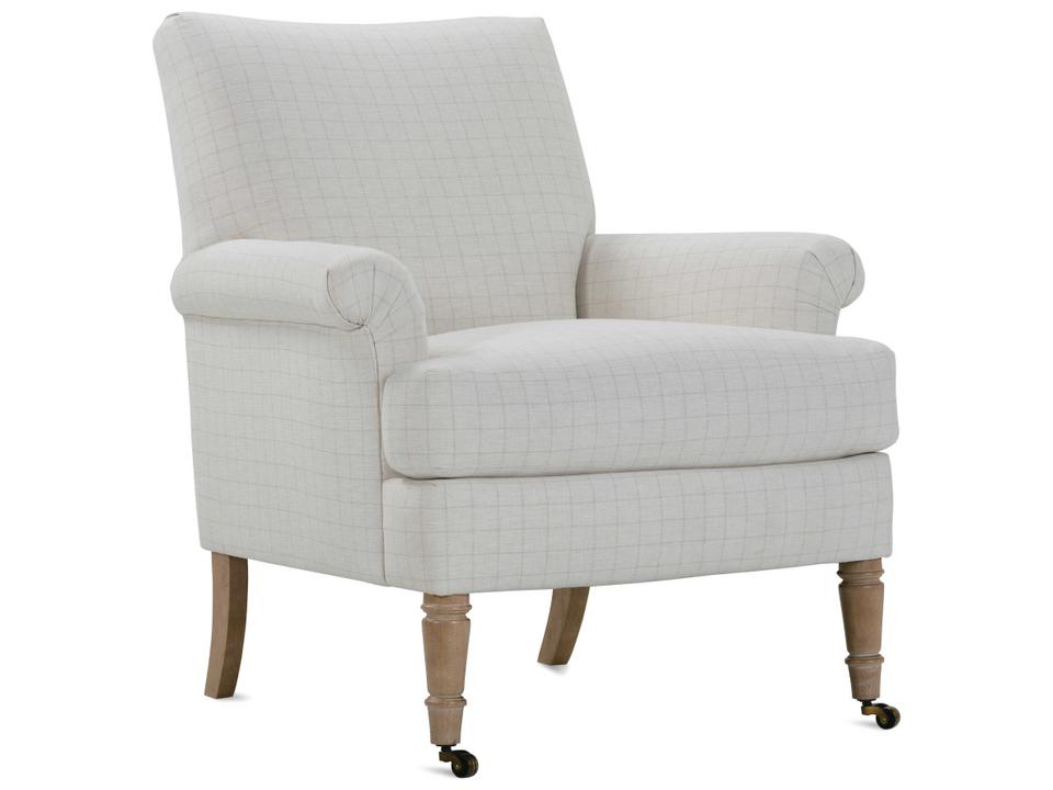 Hannah Rolling Beige Fabric Accent Chair