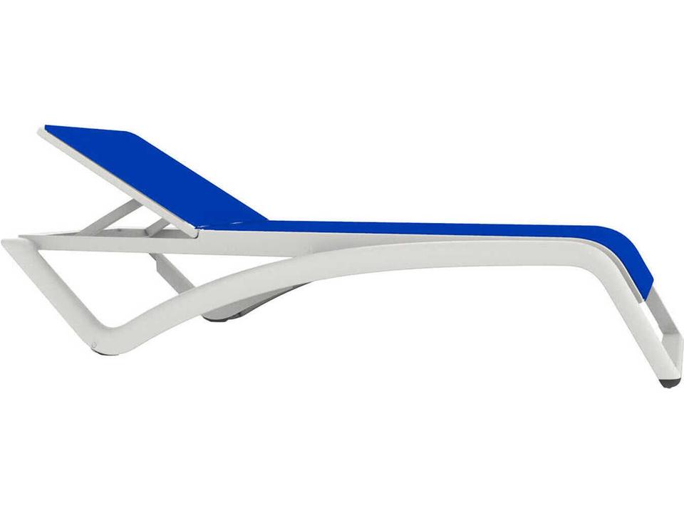 Sky Club Sunlounger White Structure Blue Textilene Price Includes 2