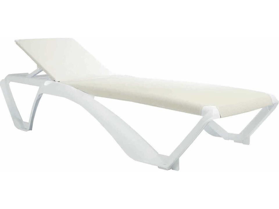 Marina Club Sunlounger White Structure Beige Textilene Price Includes 2