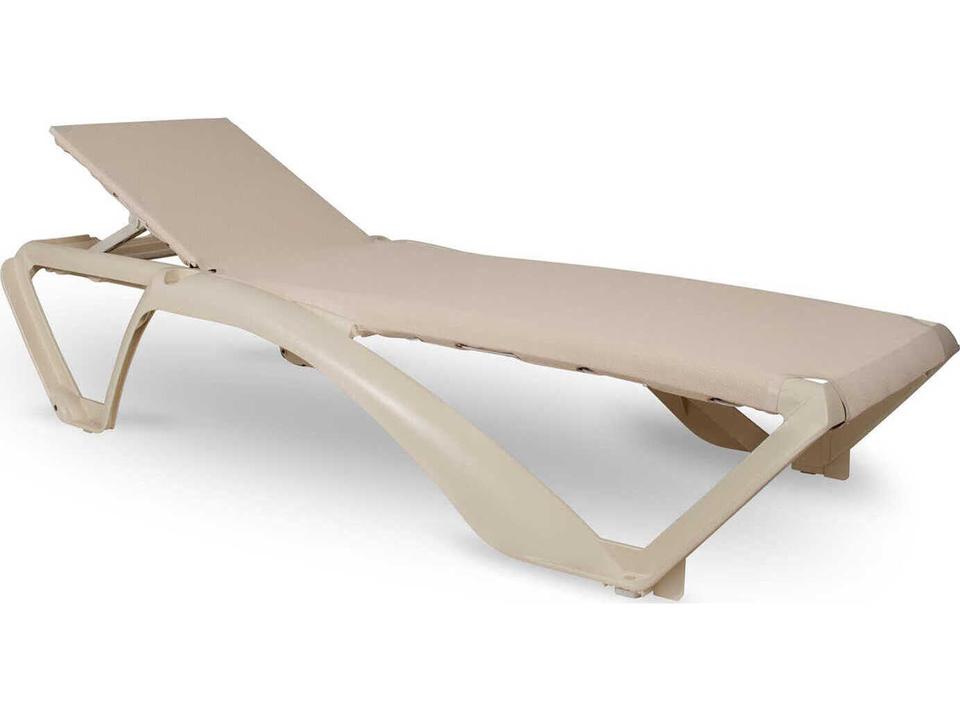 Marina Club Outdoor Sunlounger Set with Ivory Frame and Beige Textilene