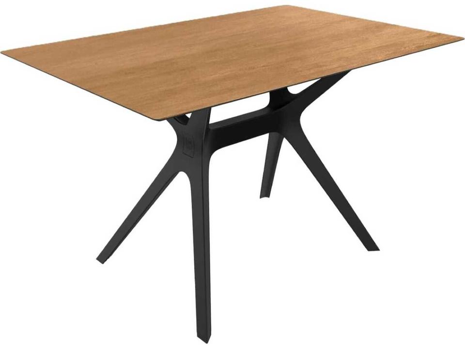 Vela M Rectangular Dining Table Black Base Natural Oak Dining Table Top