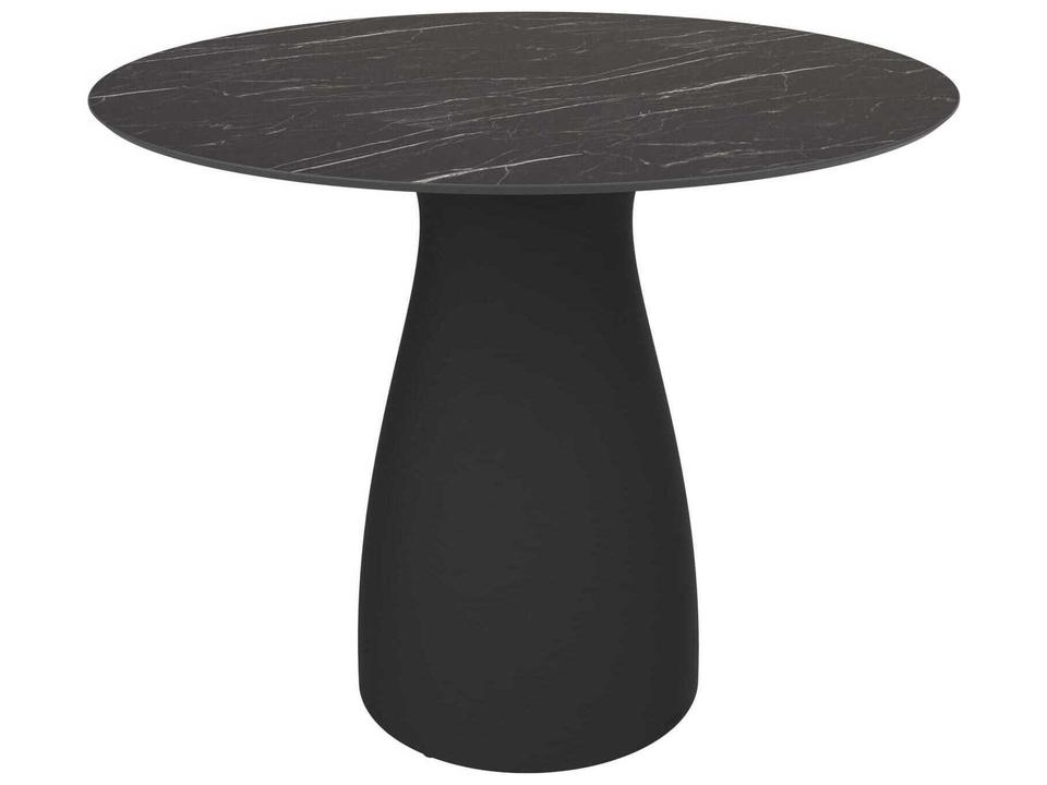 Baobab S Round Dining Table in Black and Black Marble