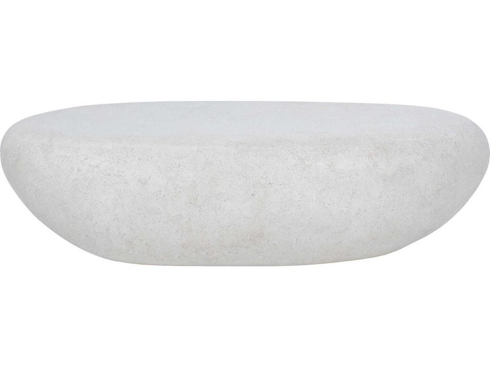 Minda Natural Gray Indoor Outdoor Accent Bench in Volcanic Stone Resin and Fiberglass