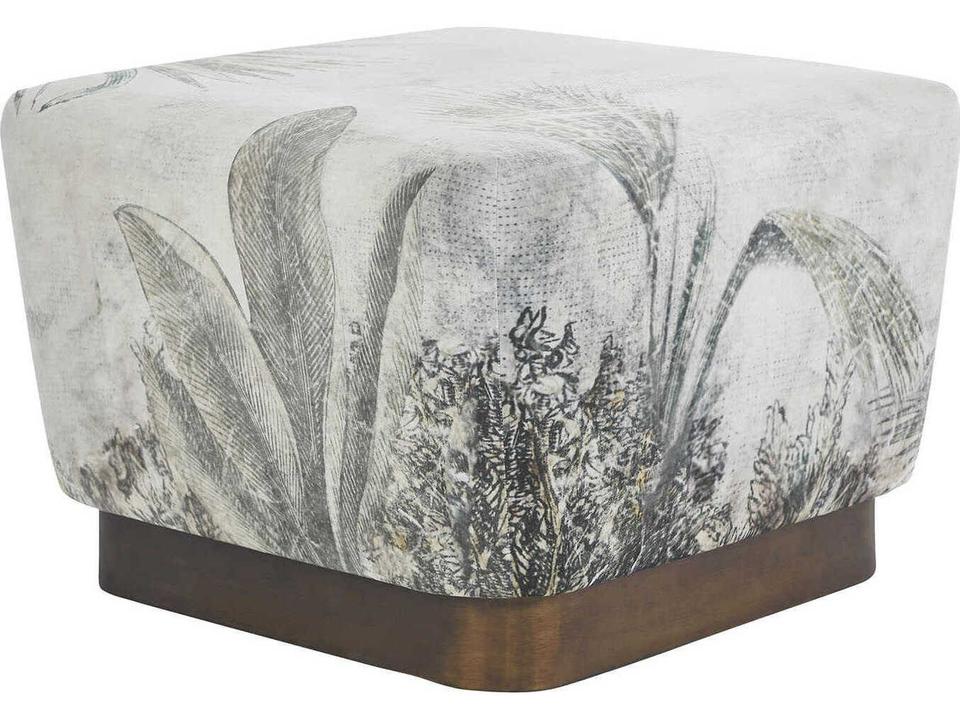 Tangle Grey Brown Upholstered Ottoman