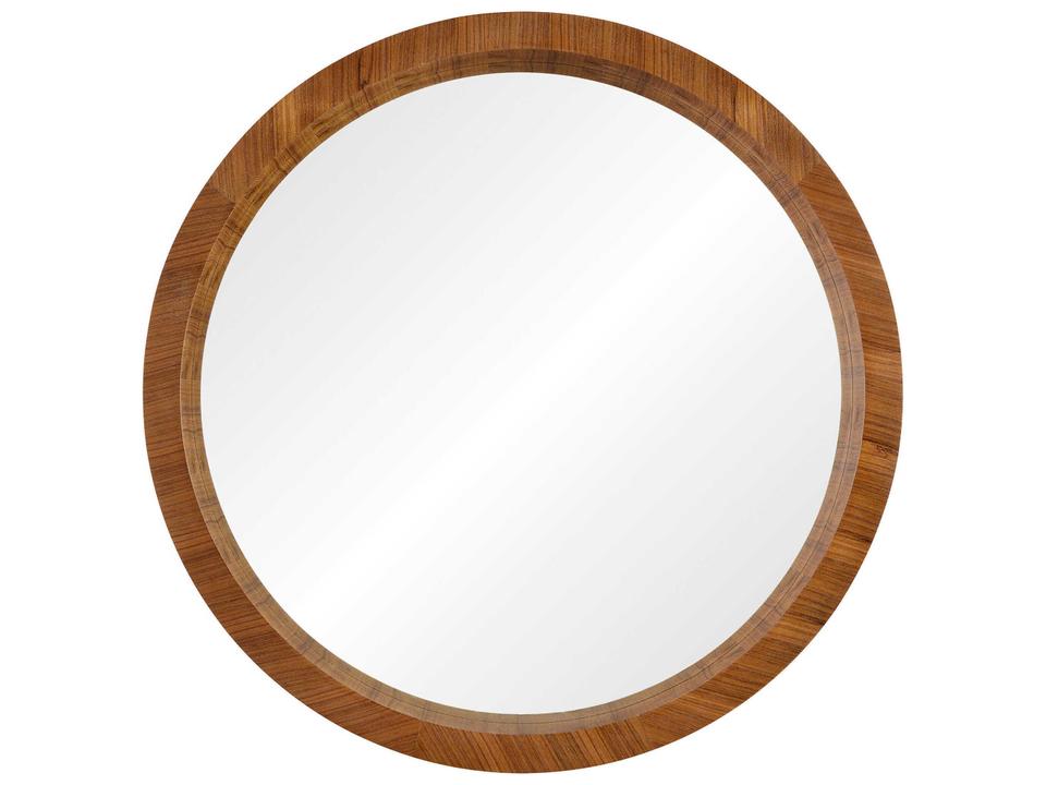 Brybjar Walnut Veneer Round Wall Mirror