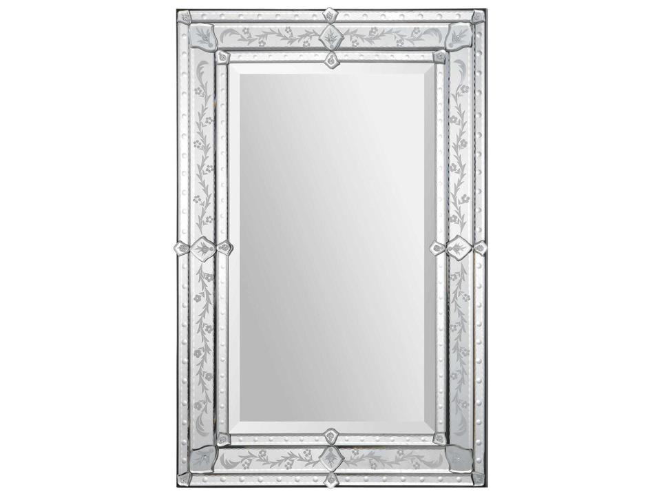 Vincenzo Etched Pattern Rectangular Wall Mirror