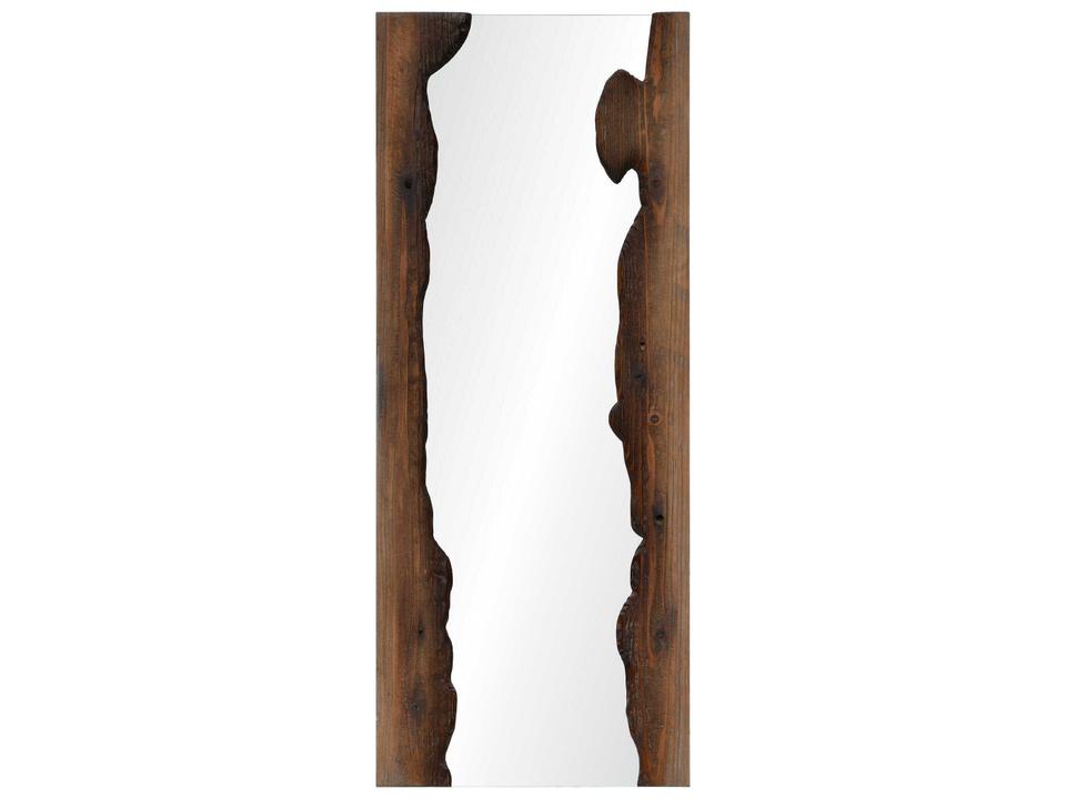 Connix Rectangular Wall Mirror in Brown Fir Wood