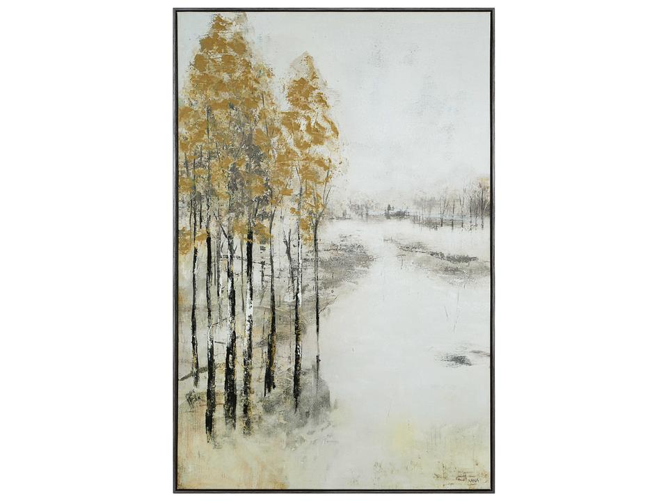 Illia Canvas Wall Art Grey Wood Framed Landscape