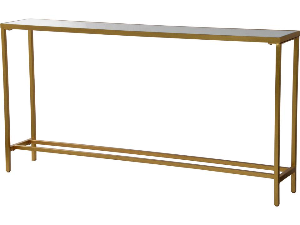 Havana Rectangular Glass Gold Console Table with Mirror Top