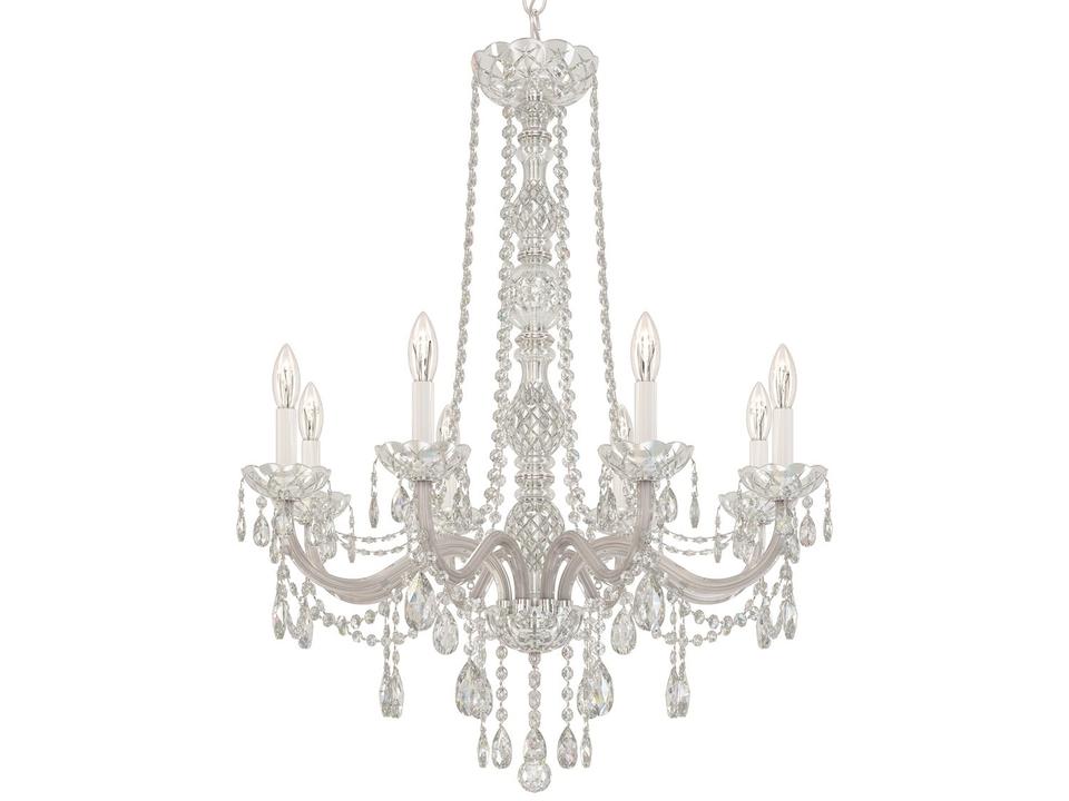 Arlington 8-Light Crystal Chandelier in Polished Silver with Heritage Crystal