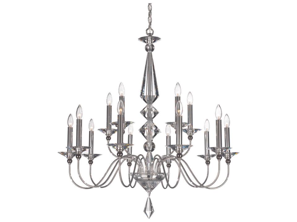 Jasmine 15-Light Chandelier with Optic Crystal in Polished Silver