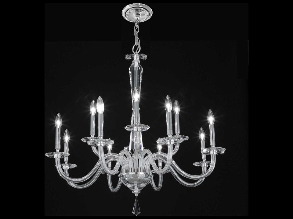Habsburg 12-Light Polished Chrome Crystal Candelabra Chandelier