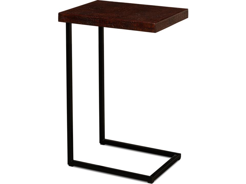 Apple Orchard Modern Laptop Table in Brown Croc Leather