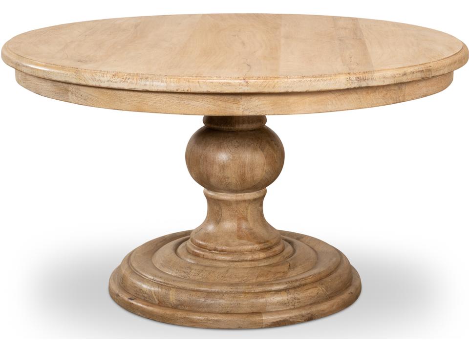 Guillermo Round Dining Table in Natural Mango Wood with Sienna Finish