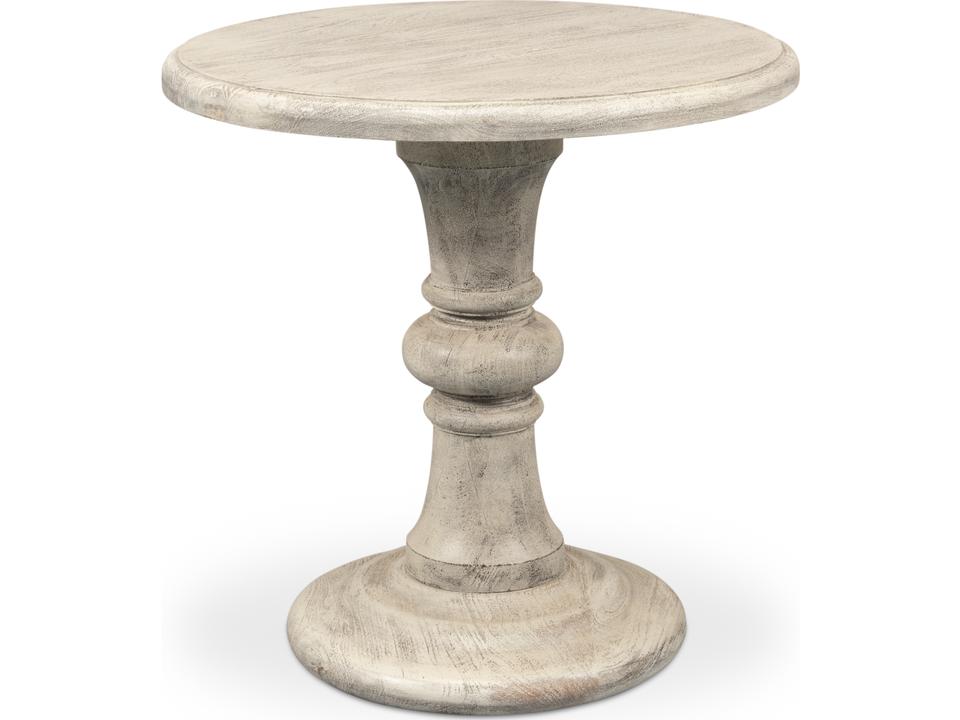 Cecelia Pedestal End Table in Natural Mango Wood