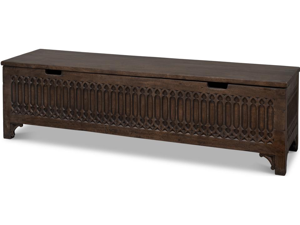 Aarush Traditional Solid Oak Wood Trunk in Brown