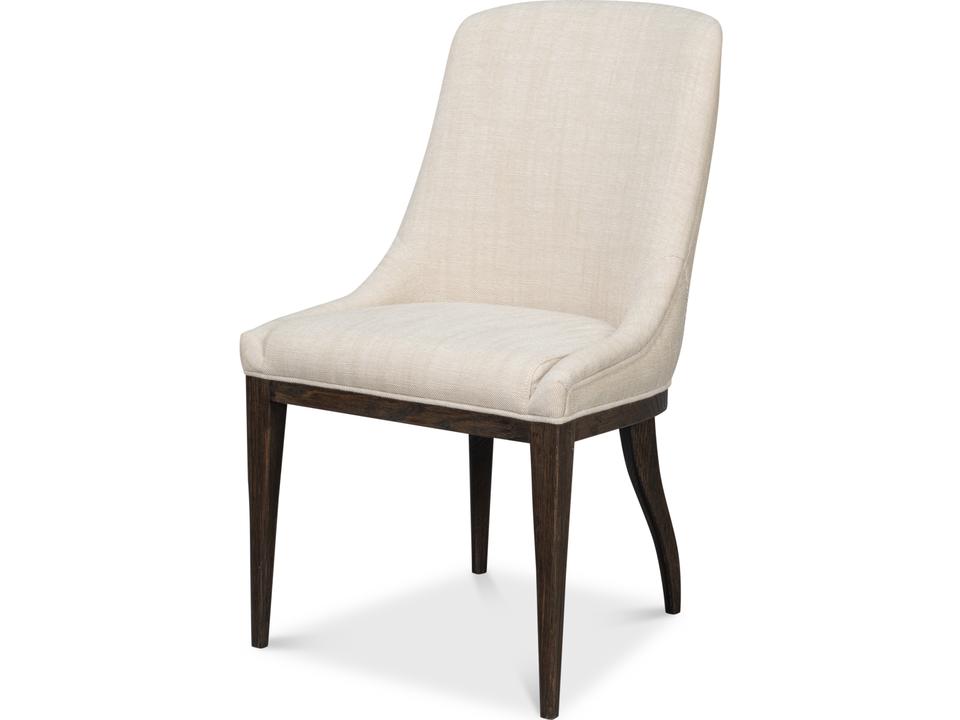 Emilio Upholstered Dining Side Chair in Grey Polyester Fabric