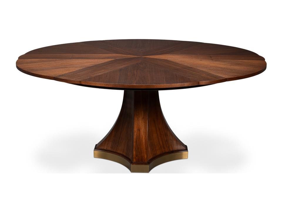 Theodore Alexander Essential Round Wood Flame Figured Veneer