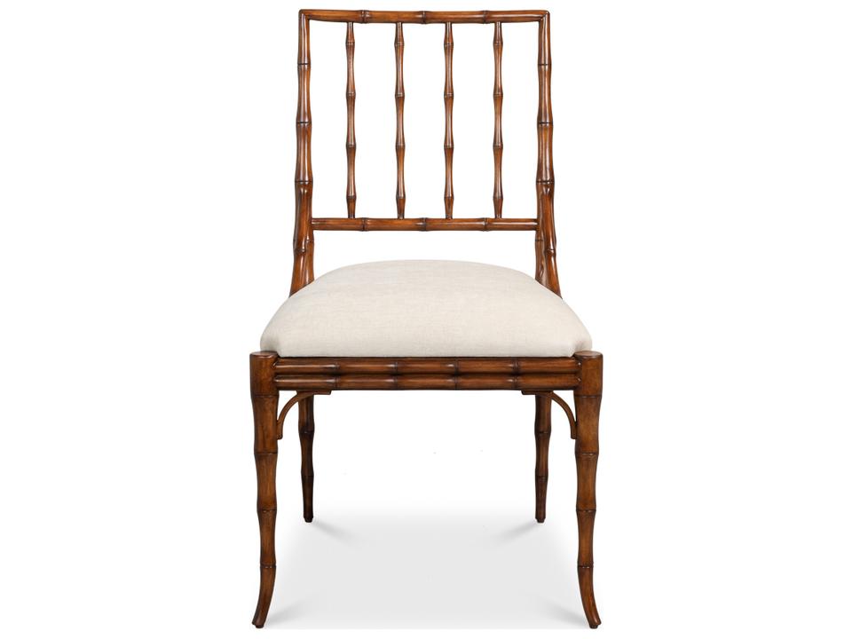 Elora Ash Wood Brown Upholstered Armless Dining Chair