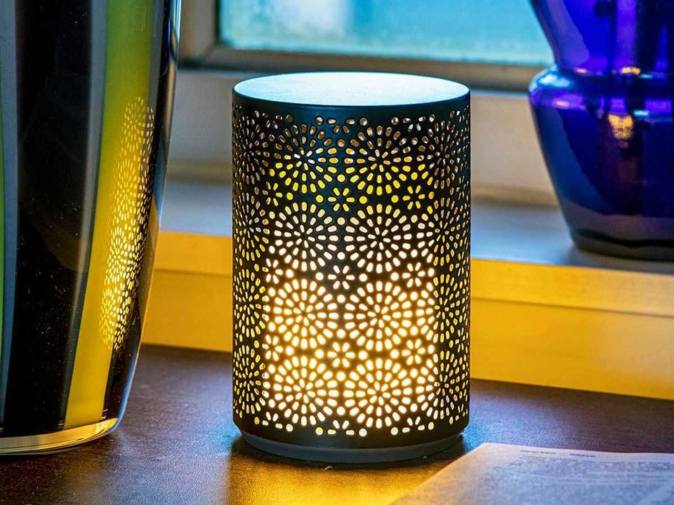 Dancing Flame LED Table Lamp in Matte Black