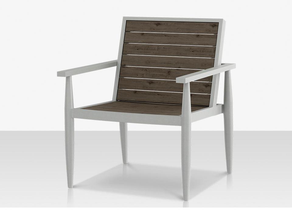 Danish Composite Slatted Lounge Chair in Powder Coated Aluminum