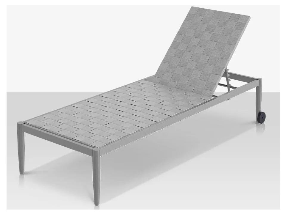 Decoscape Danish Aluminum Sling Strap Armless Chaise Lounge