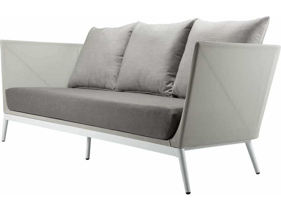 Cosmo Outdoor Aluminum Sofa in Powder Coated Aluminum and Sling Fabric