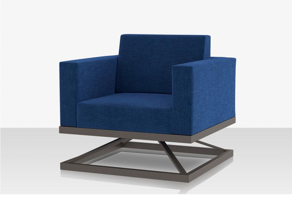 South Beach Aluminum Swivel Lounge Chair with Powder-Coated Frame