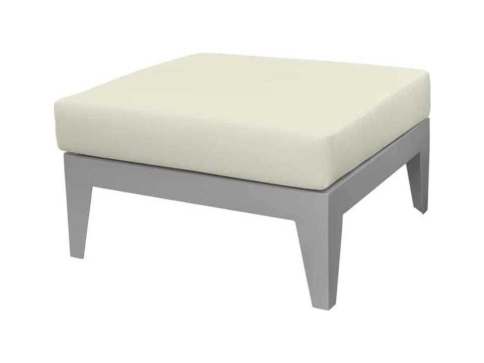 South Beach Outdoor Aluminum Ottoman in Powder-Coated Aluminum