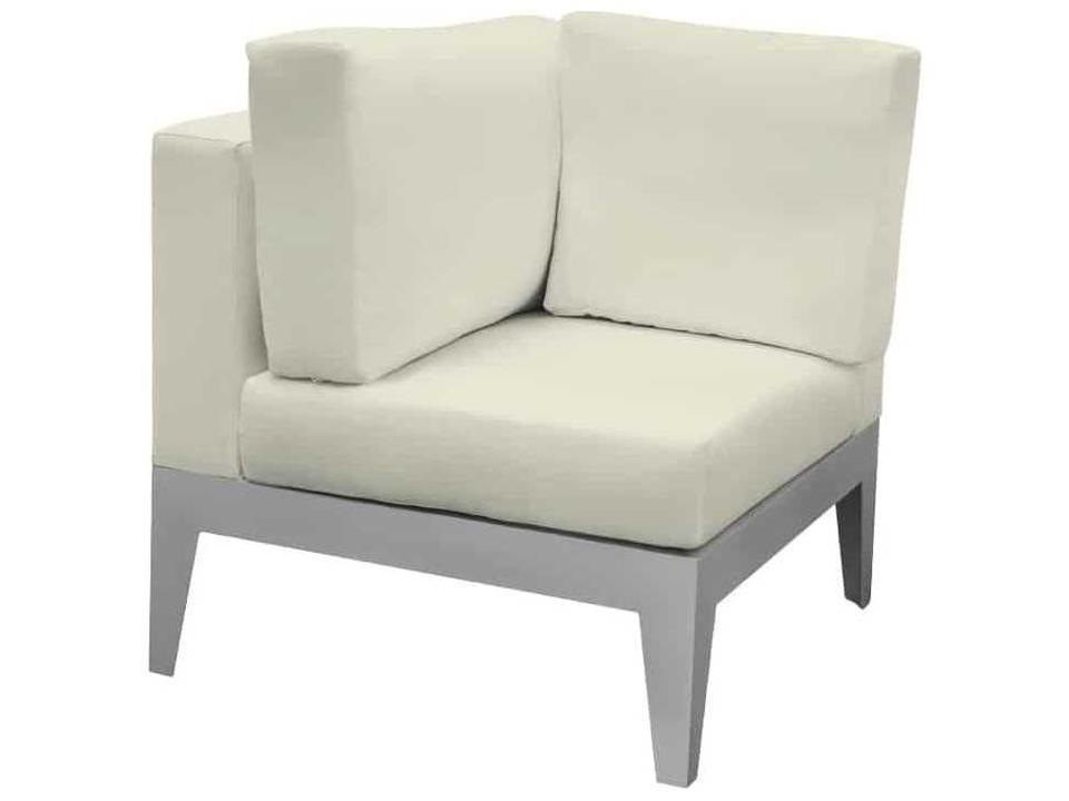 South Beach Aluminum Outdoor Modular Corner Lounge Chair in Powder Coated Aluminum