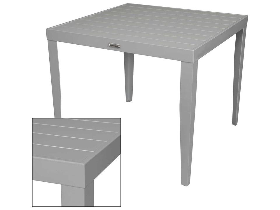South Beach Square Aluminum Outdoor Dining Table with Umbrella Hole
