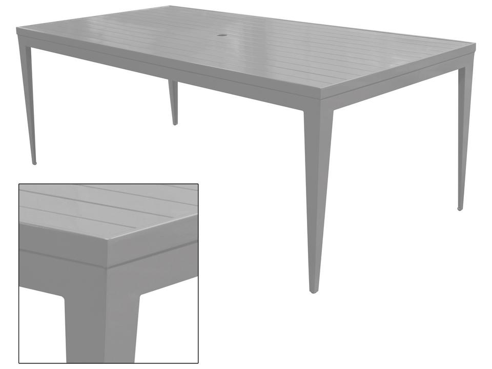 South Beach Rectangular Dining Table With Umbrella Hole In Powder Coated Aluminum