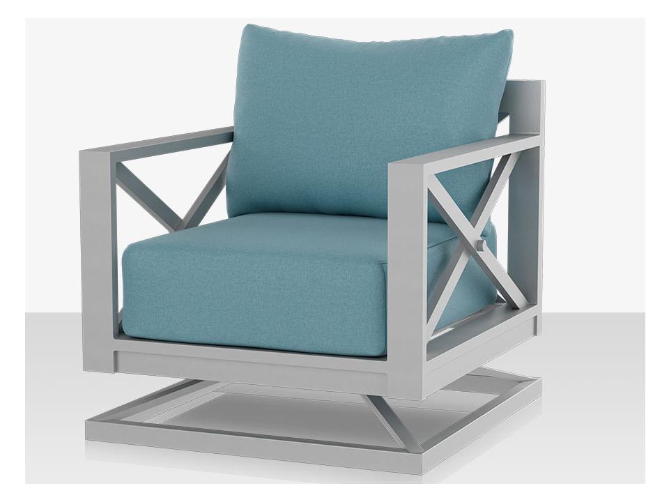 Dynasty Aluminum Swivel Lounge Chair in Powder-Coated Aluminum