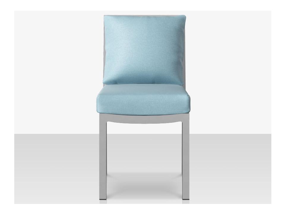 Dynasty Aluminum Cushion Dining Side Chair in Powder Coated Finish