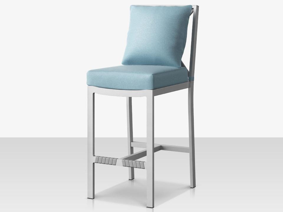 Dynasty Powder Coated Aluminum Cushion Bar Chair