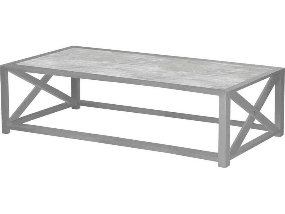 Dynasty Rectangular Outdoor Coffee Table with Powder-Coated Aluminum Frame