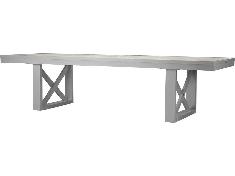 Dynasty Rectangular Dining Table in Powder-Coated Aluminum with Porcelain or Duraboard Top