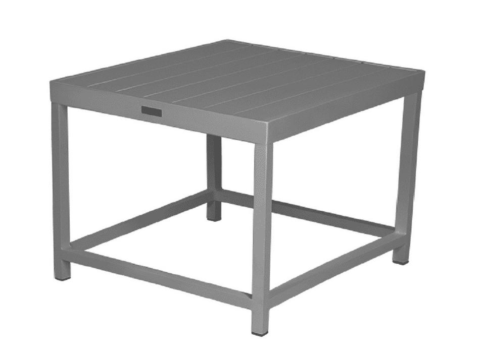 Delano Square End Table in Powder Coated Aluminum and Duraboard Top